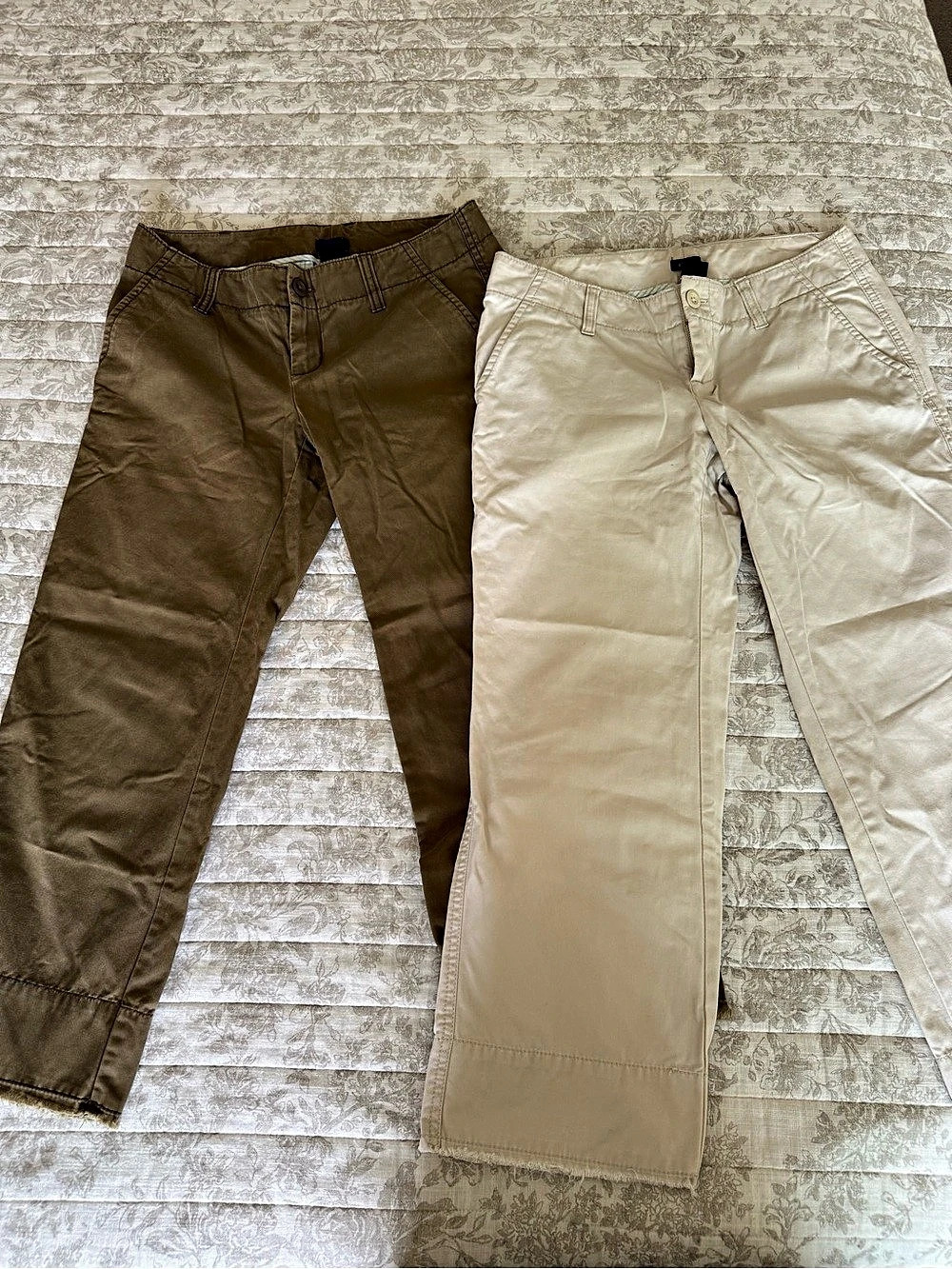 GAP Original Chino Pants Size 2 Brown & Cream